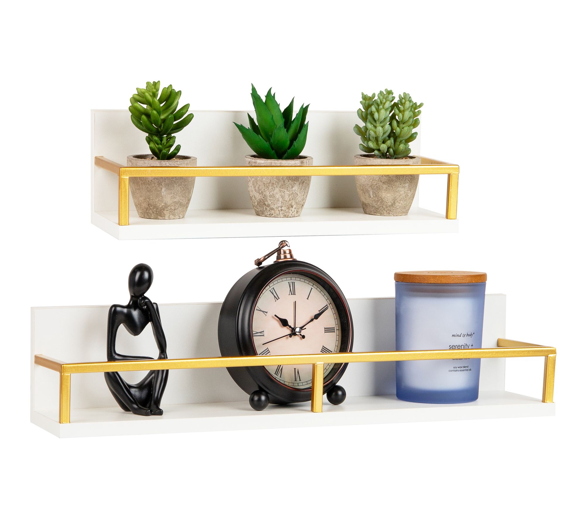 Mind Reader Wall-Mounted Floating Shelves Set of 2