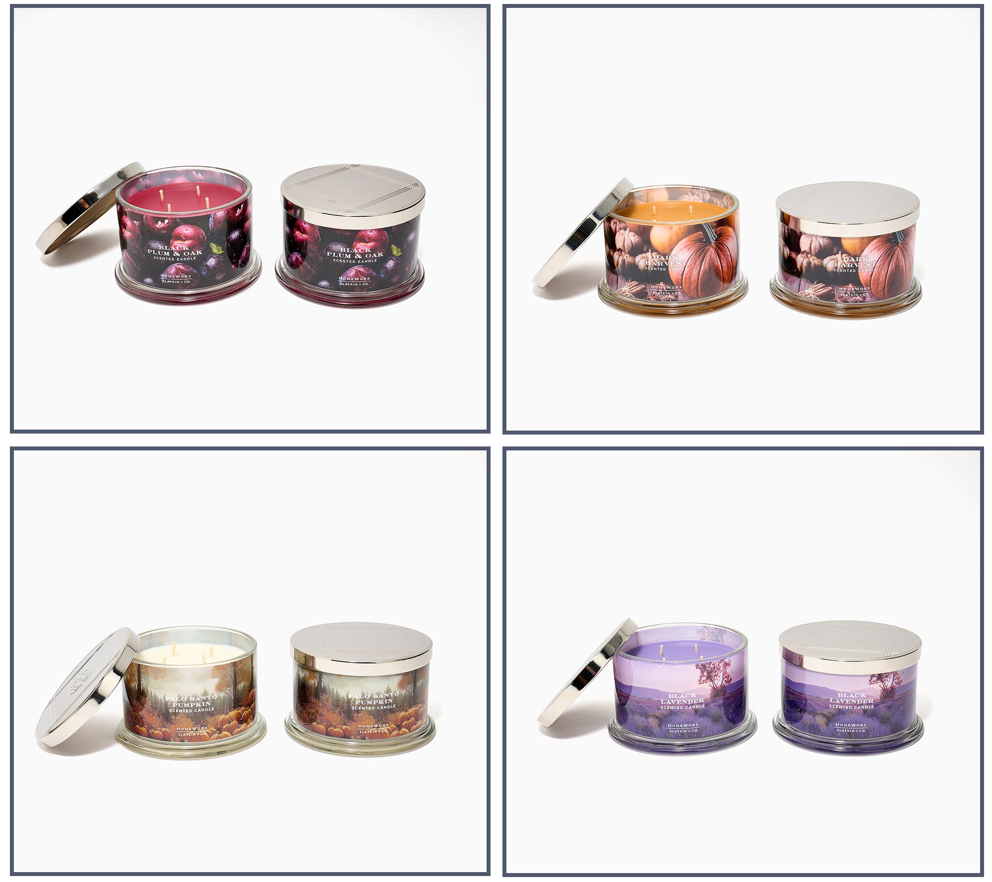 HomeWorx by Slatkin + Co. S/2 18oz Dark Autumn Nights Candles