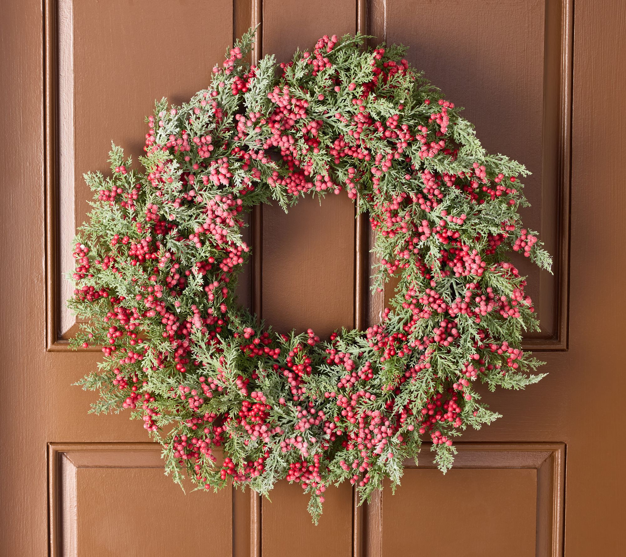  24" Berry and Cedar Wreath by Valerie