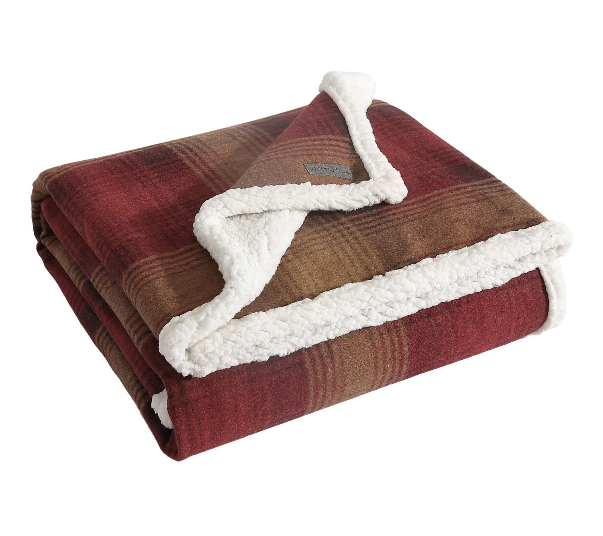 Eddie Bauer Nordic Plaid Red Fleece 50"X70" Throw