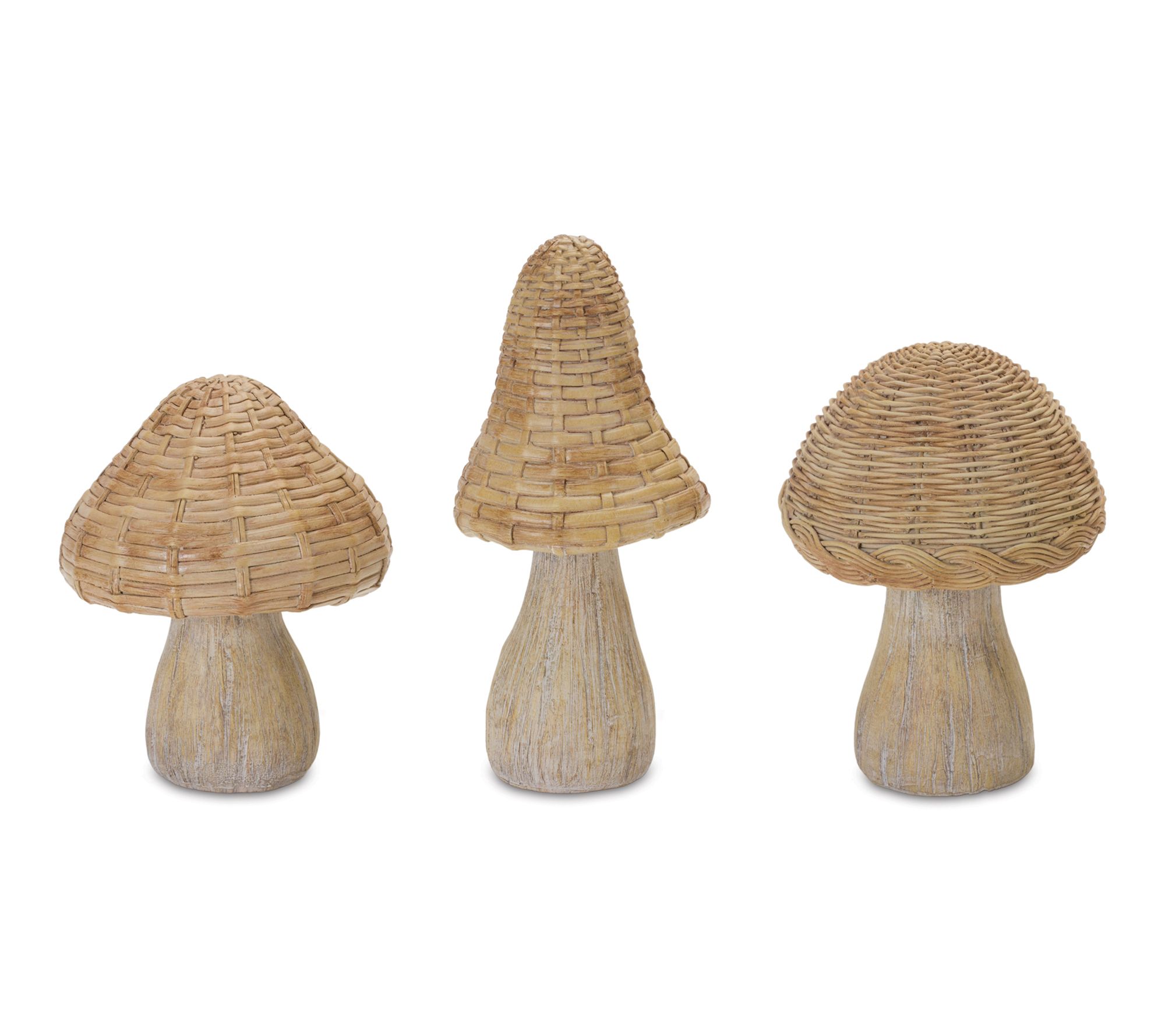 Melrose International Wicker Mushroom Decor (Set of 3)