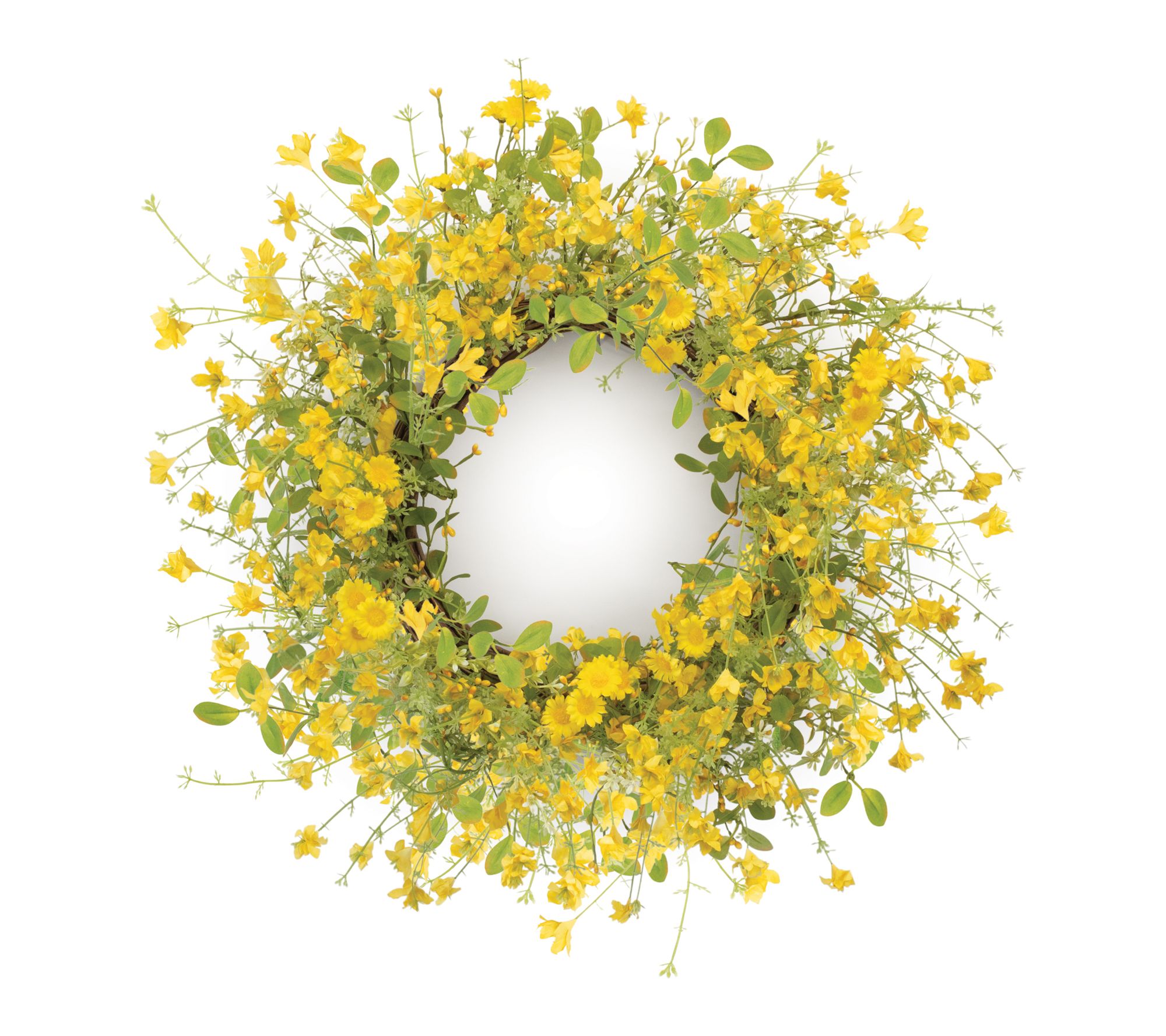 Melrose International Mixed Daisy Floral Wreath20"D