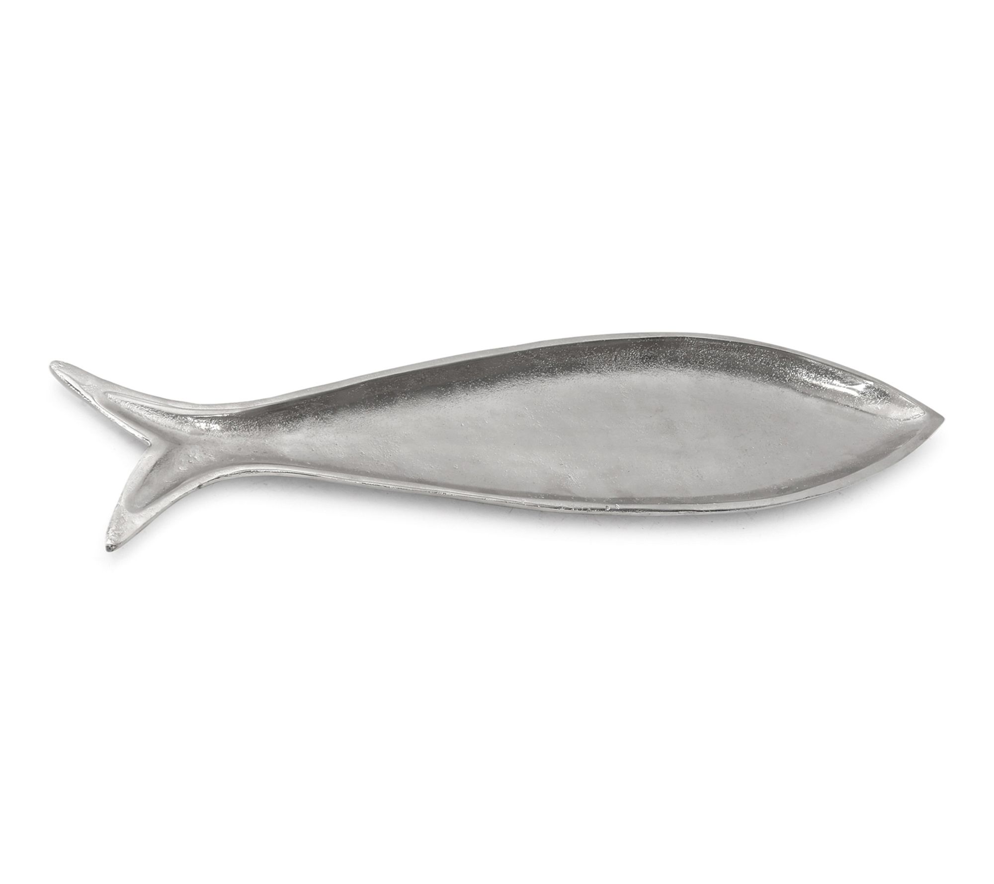 HomeRoots 23" Silver Cast Aluminum Fish ServingTray