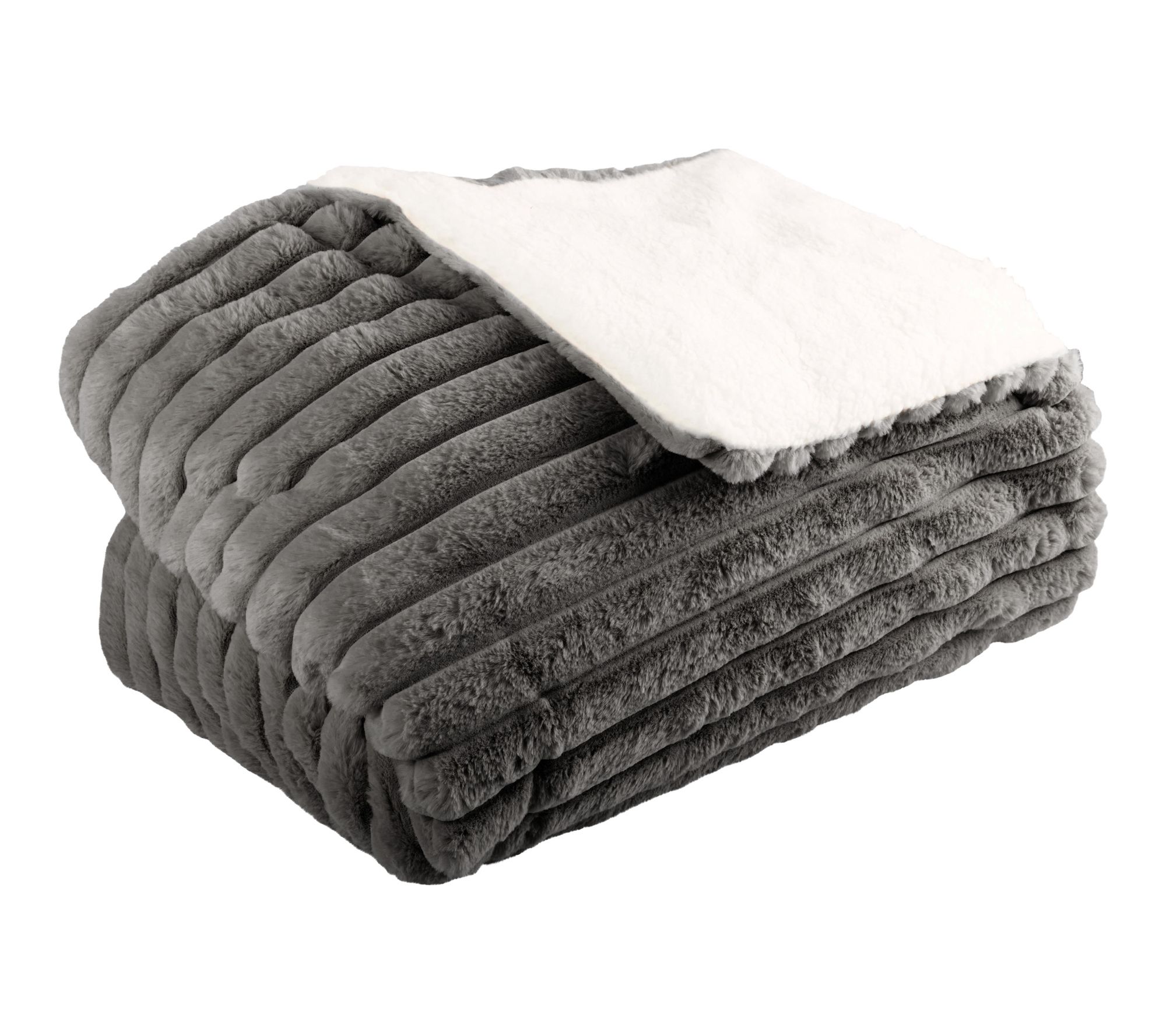 Lavish Home Faux Rabbit Fur Blanket Soft Throw