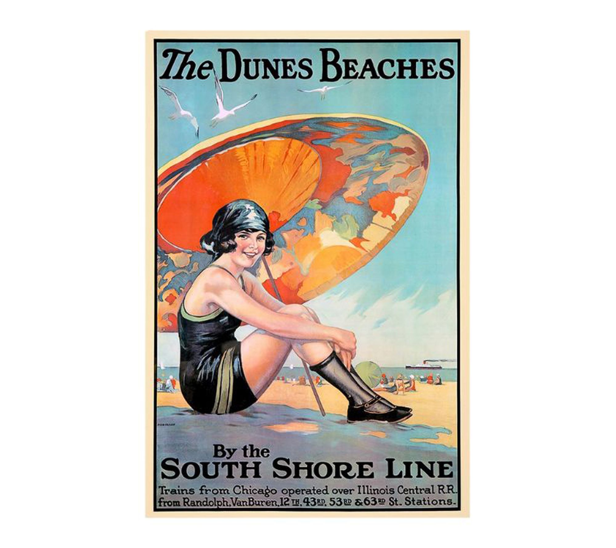 HomeRoots Dunes Beaches Vintage Travel Unframed Wall Art