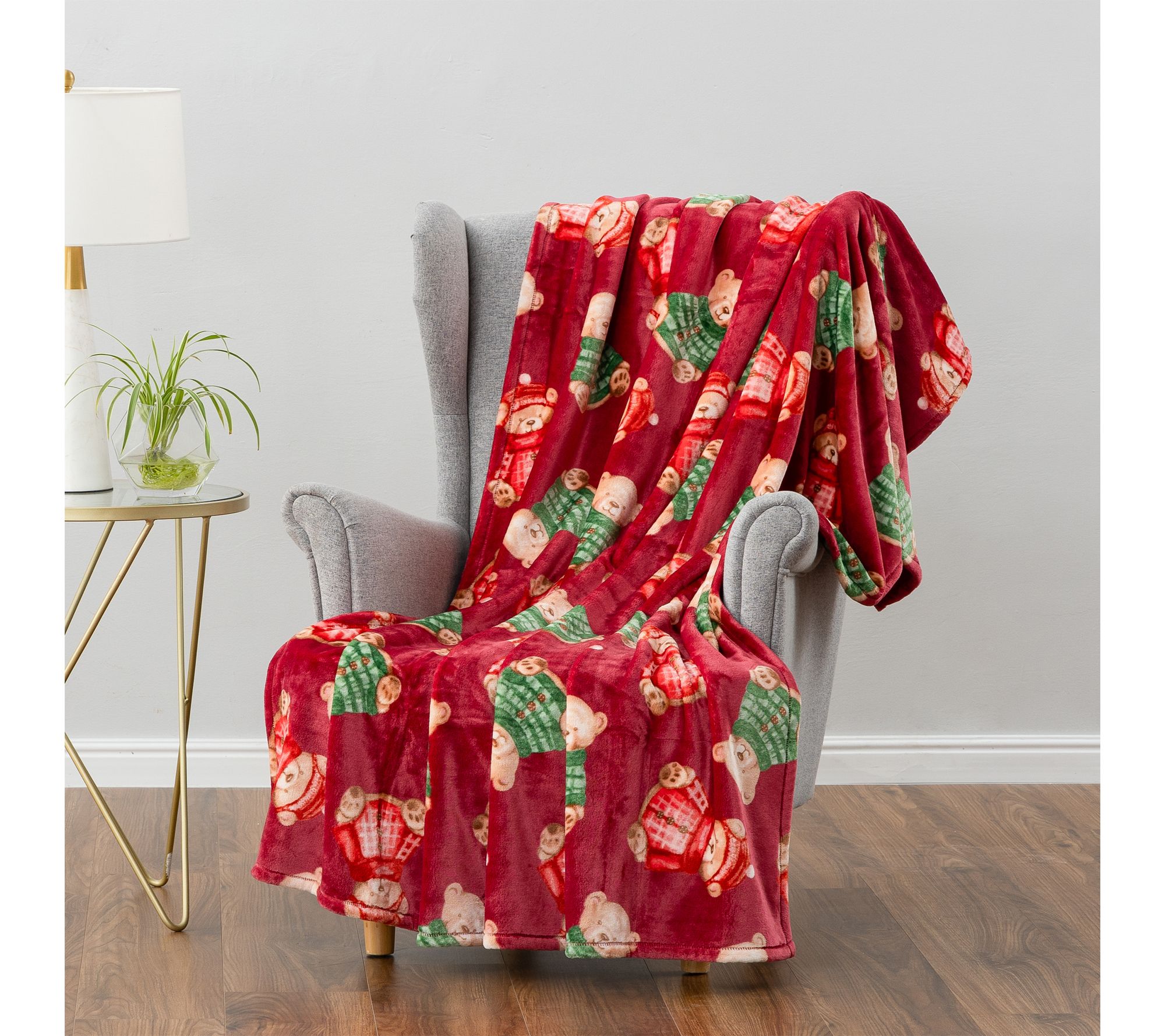 "As Is" Berkshire Holiday Animal 60x70 Throw