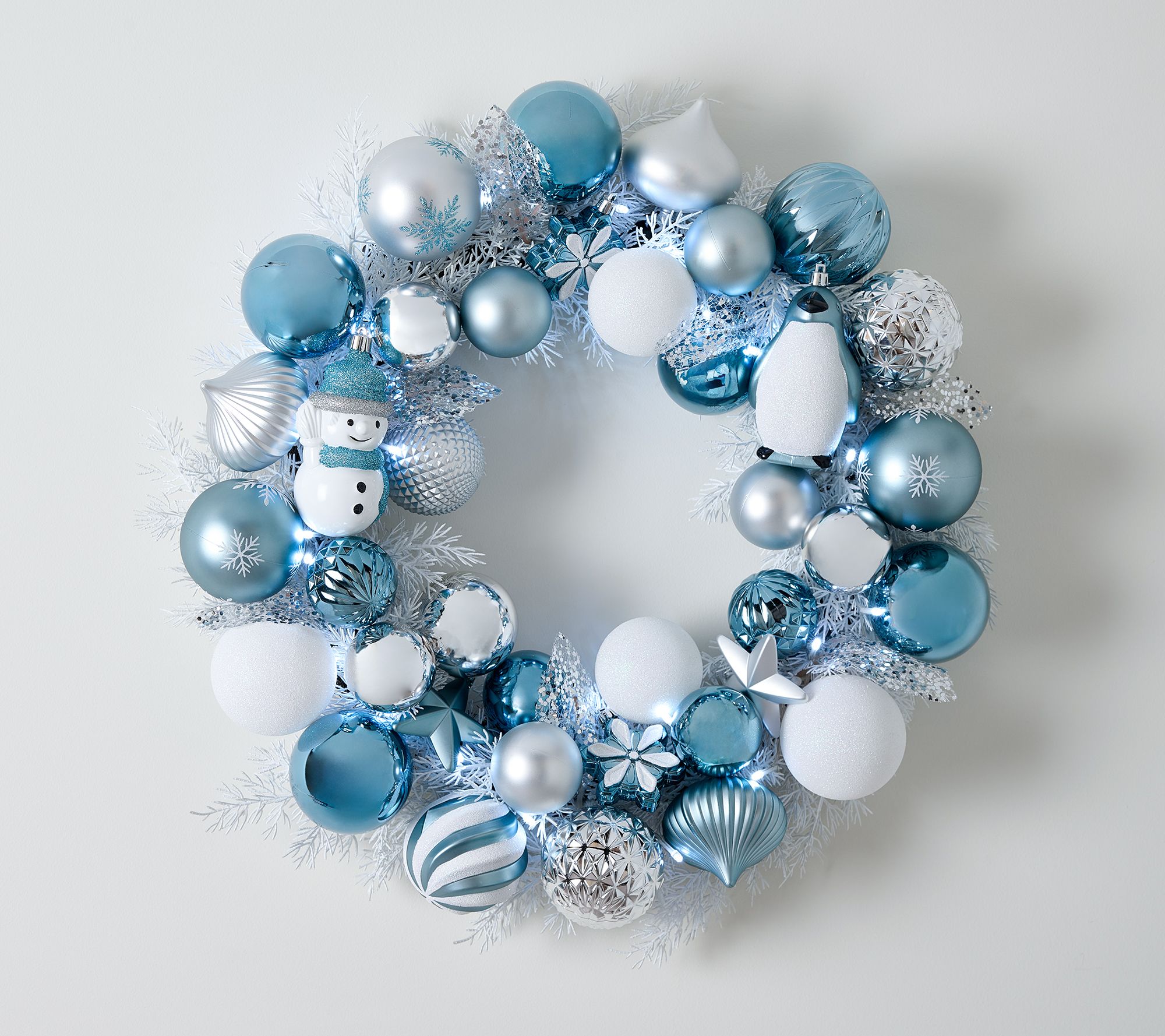 "As Is " Kringle Express 22" LED Shatterproof Ornament Wreath