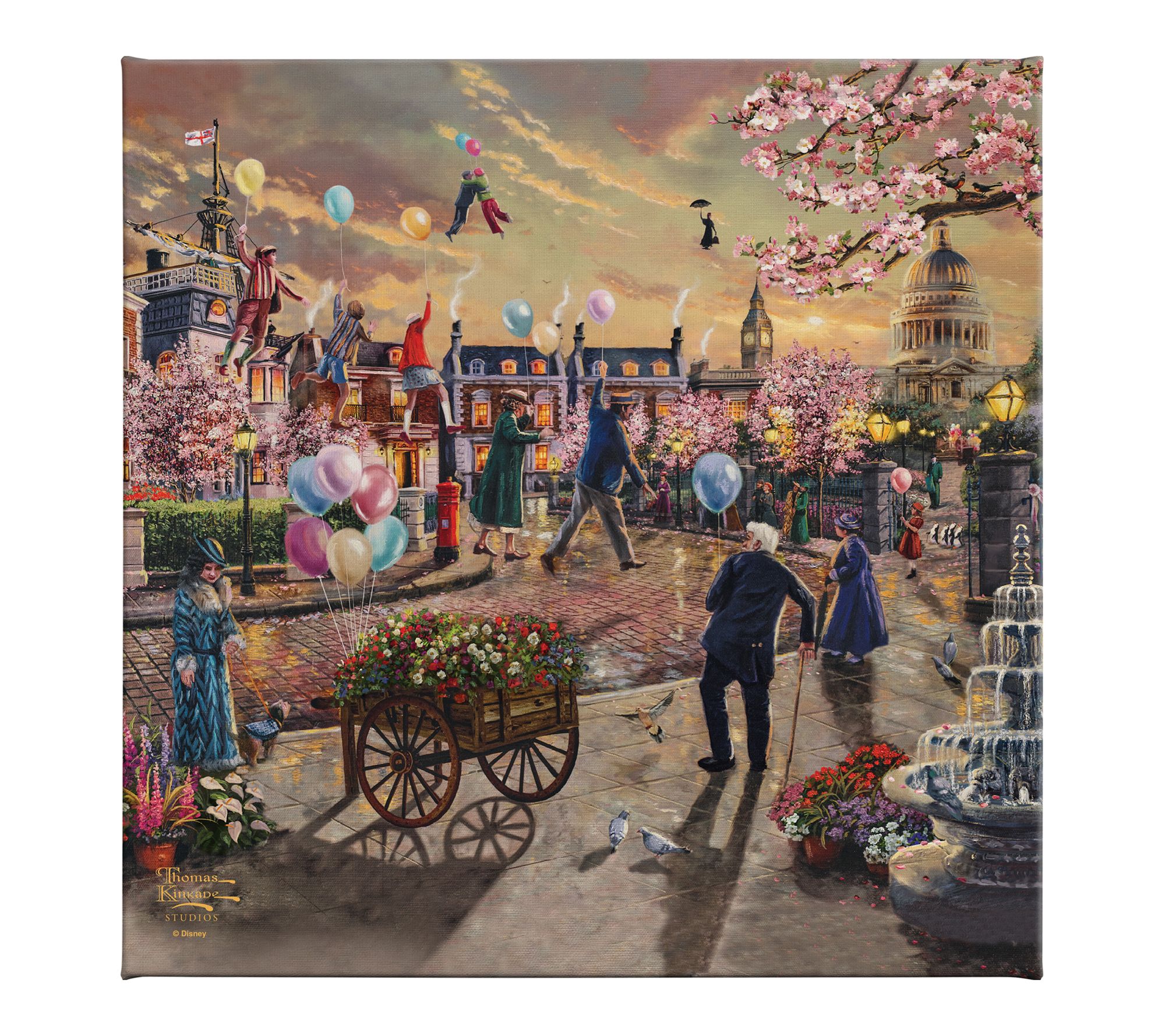 Thomas Kinkade Mary Poppins Returns - 14" x 14"Gallery Wrap