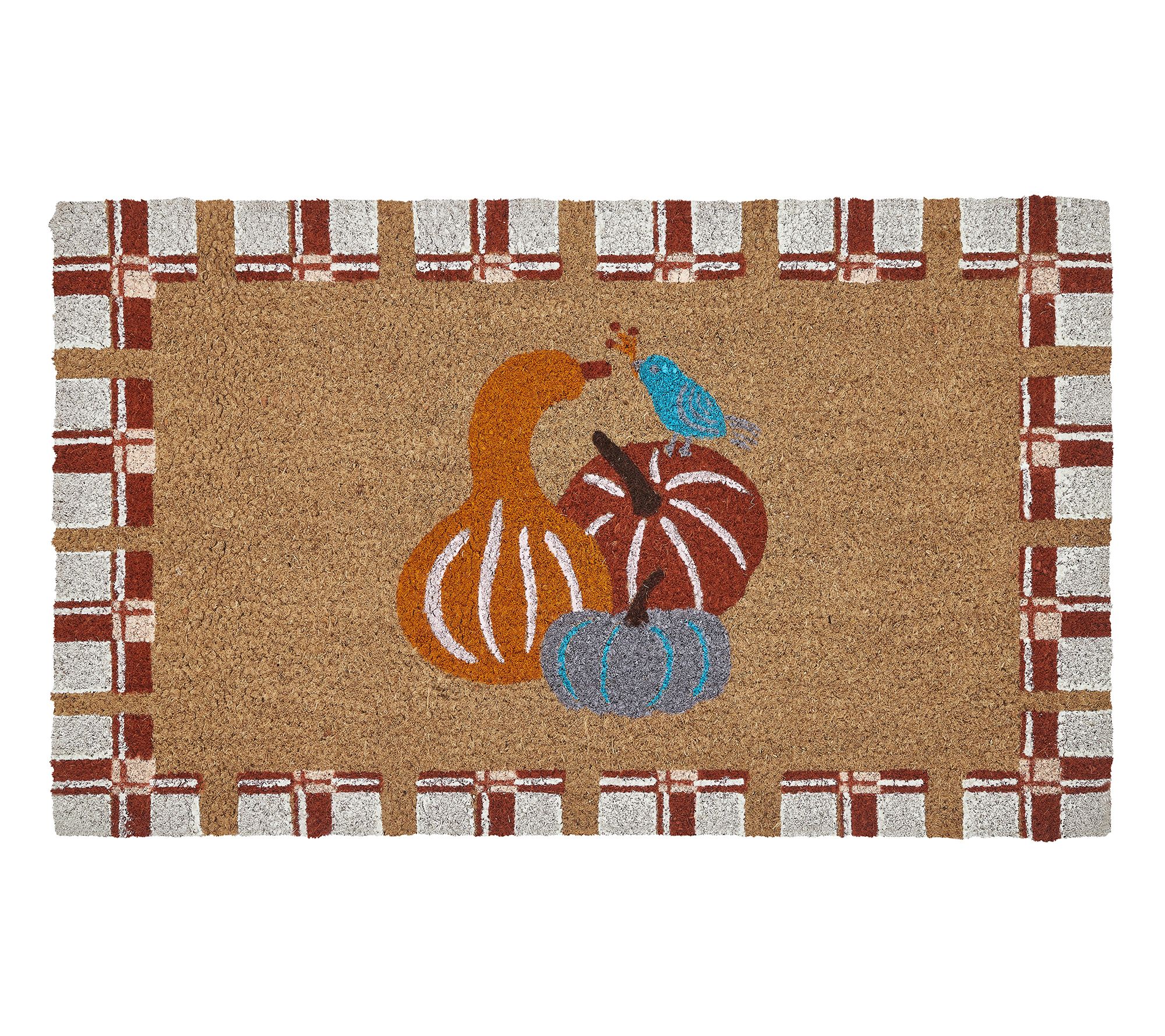Hallmark Harvest Gourdy Outdoor Coir Doormat, 18" x 30"