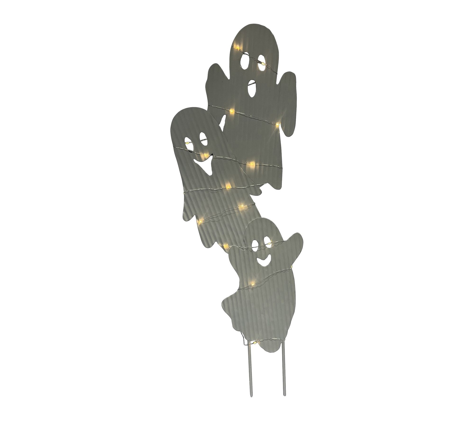 Haunted Hill Farm 32-in. LED Metal Stacked Ghost Decoration