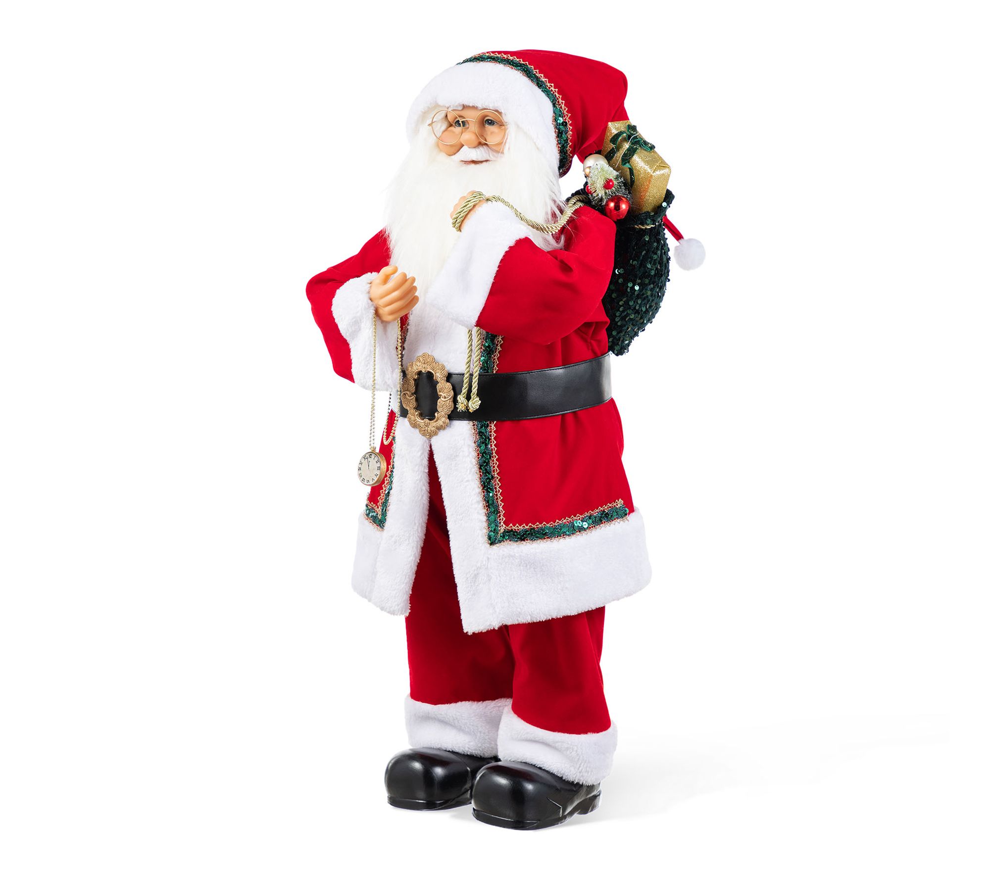 Glitzhome 32"H Oversized Christmas Woodland Santa Figurine