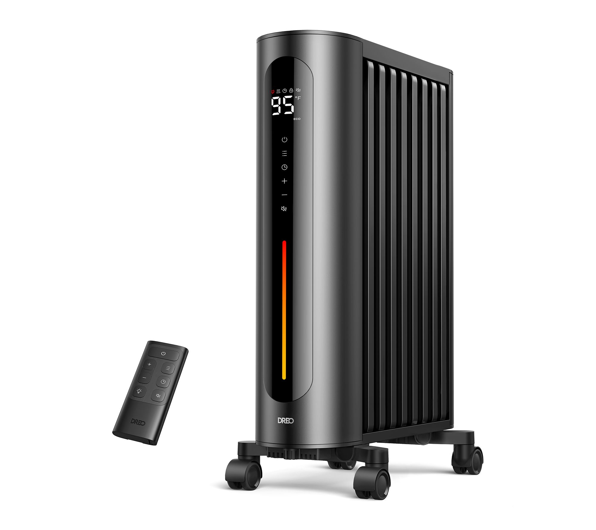 DREO 1500W Oil Filled Heater 8-in1 Protection in Black