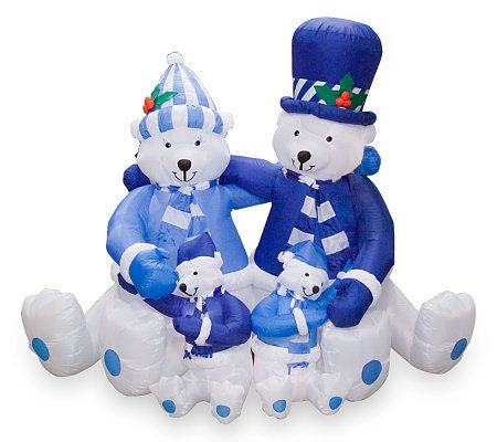 Winter Themed Inflatable Family Lawn Ornament Lanterns - QVC.com
