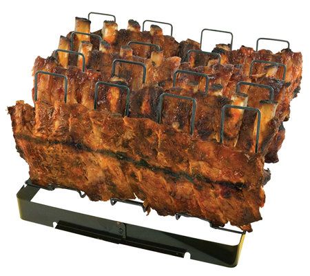 Mr. BBQ Non-Stick Rib Rack w/ Silicone BastingBottle Topper - QVC.com