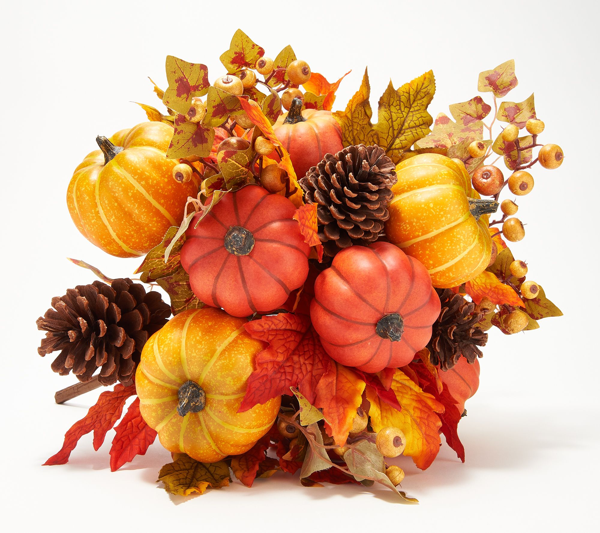 Pumpkin, Berry and Maple Leaf Urn Filler by Valerie - QVC.com
