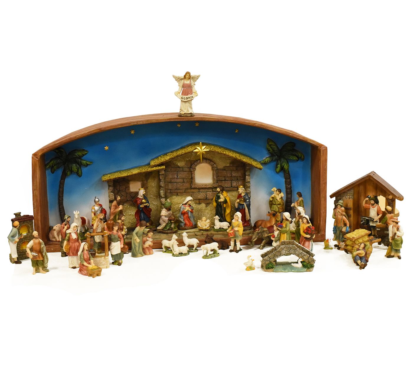 Northlight 52-Piece Religious Village Set w/ Holy Family 31.5