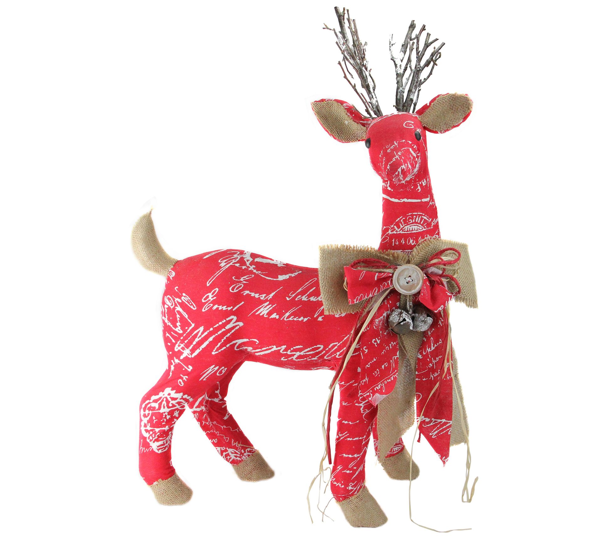 Northlight 24" Red and Brown Reindeer with Bowecoration
