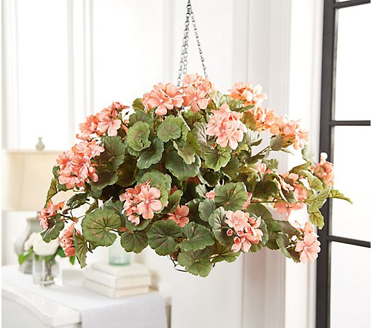 Indoor/Outdoor Geranium Hanging Basket by Valerie