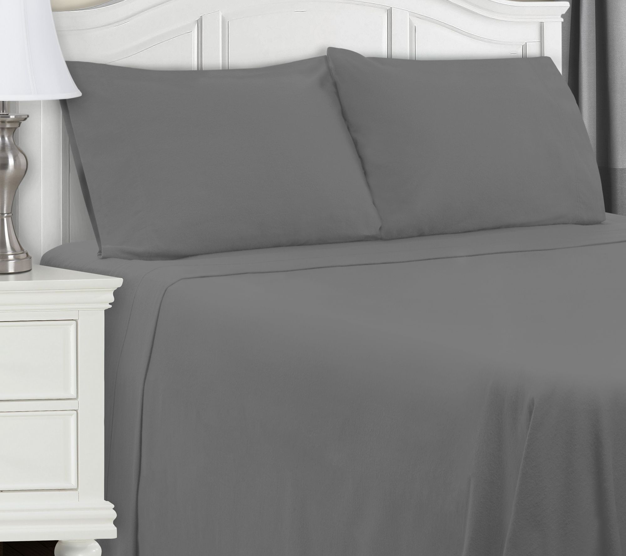 Superior Cotton Flannel Deep Pocket Solid Sheet, Split King
