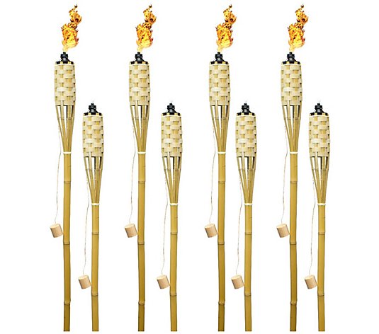 Extra Long Bamboo Torches - 8 Pack