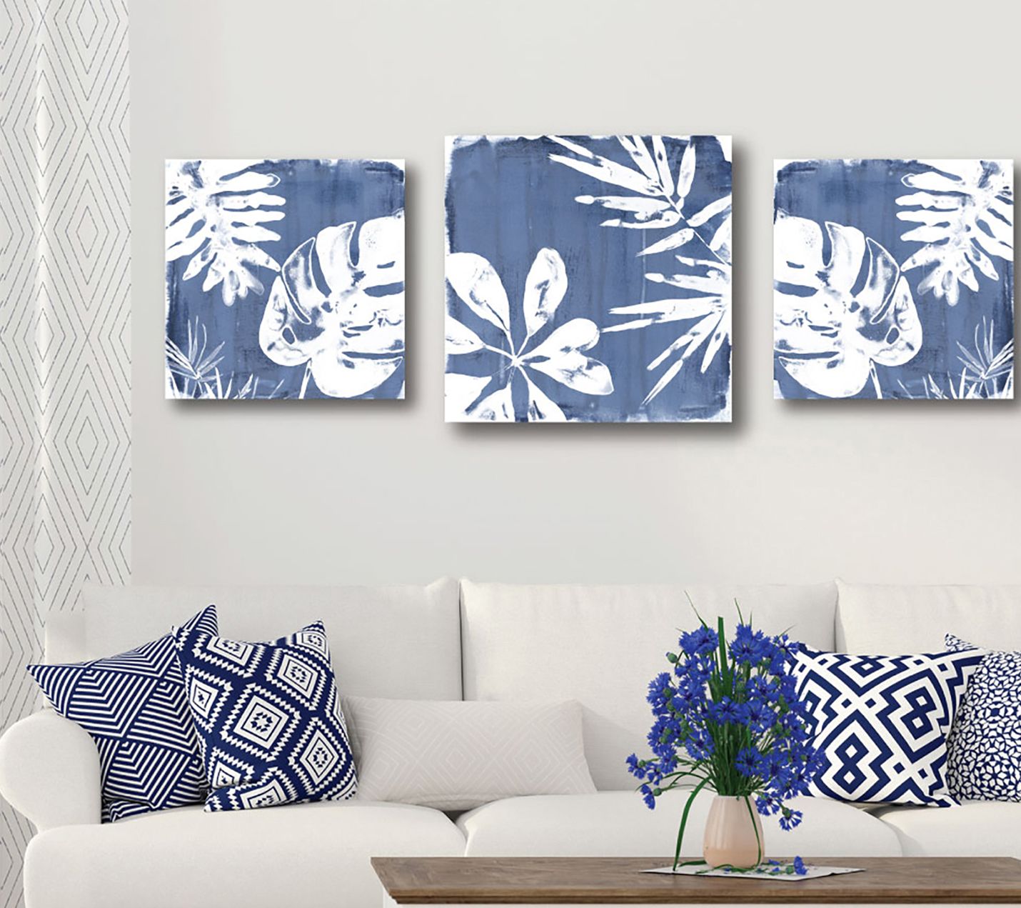 Courtside Market Navy & White 3 Piece Canvas Set