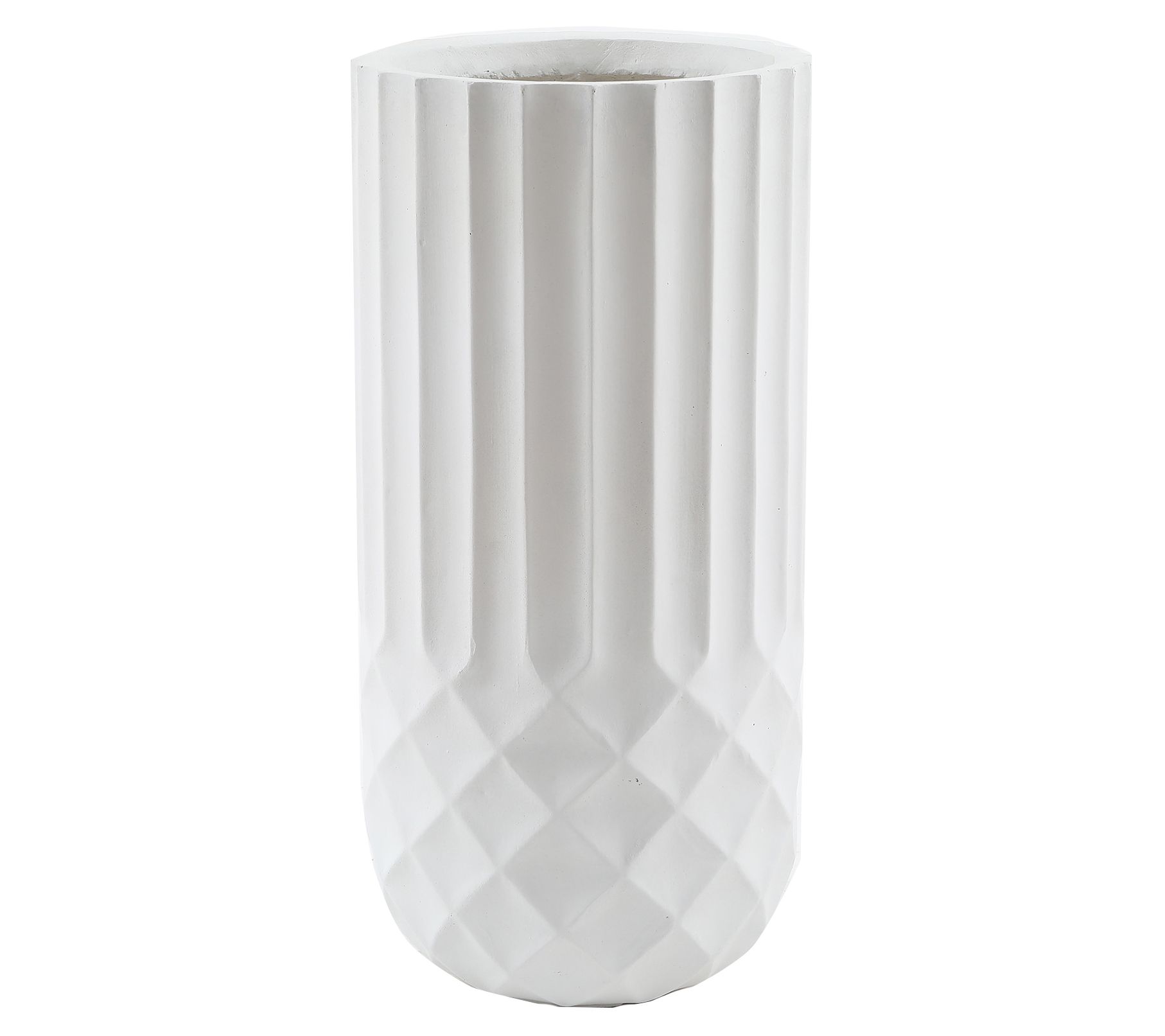 Luxen Home White 19in. Tall Round MgO Planter