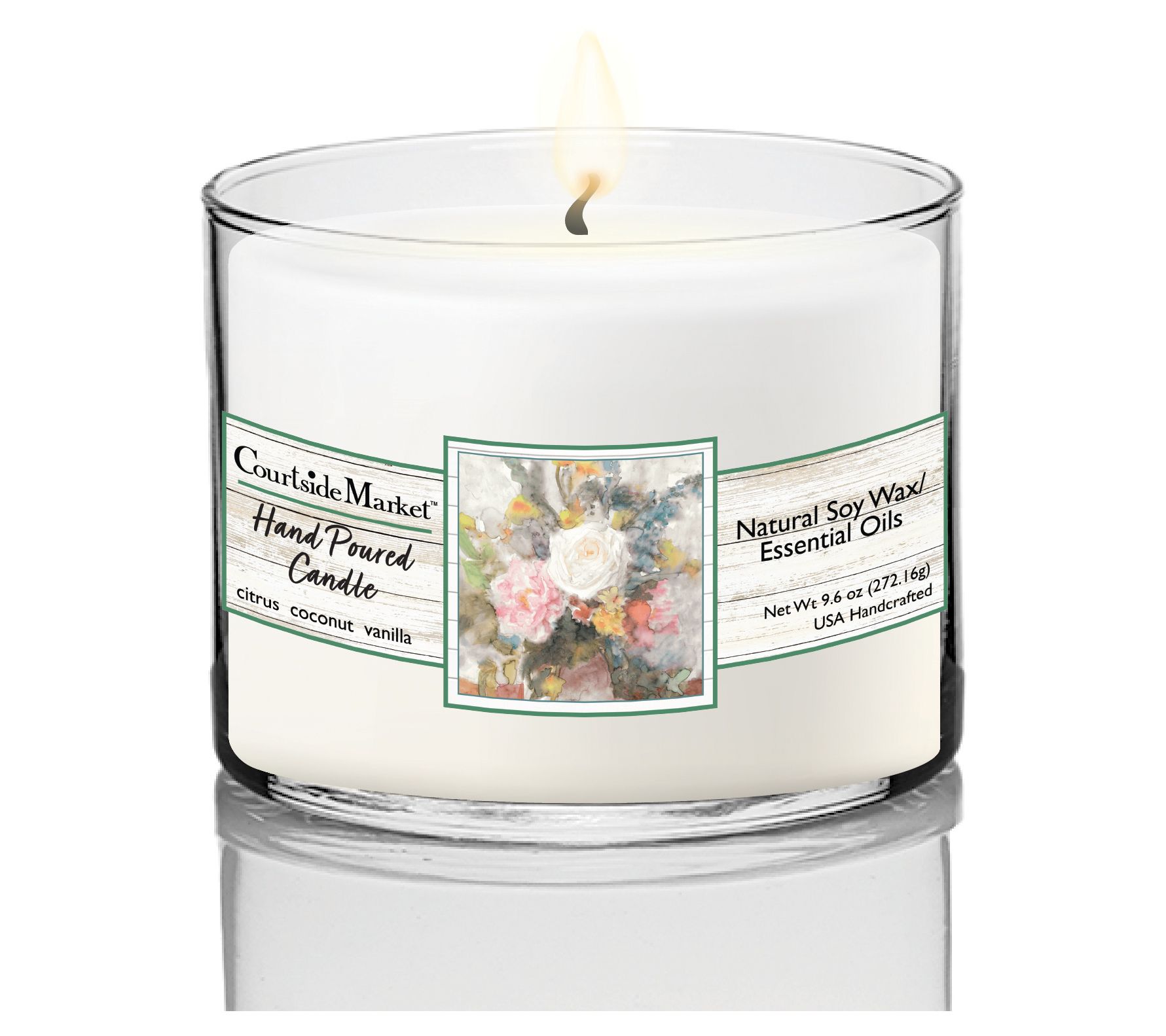 Courtside Market Table Bouquet II Circular Candle Glass 9.6 oz