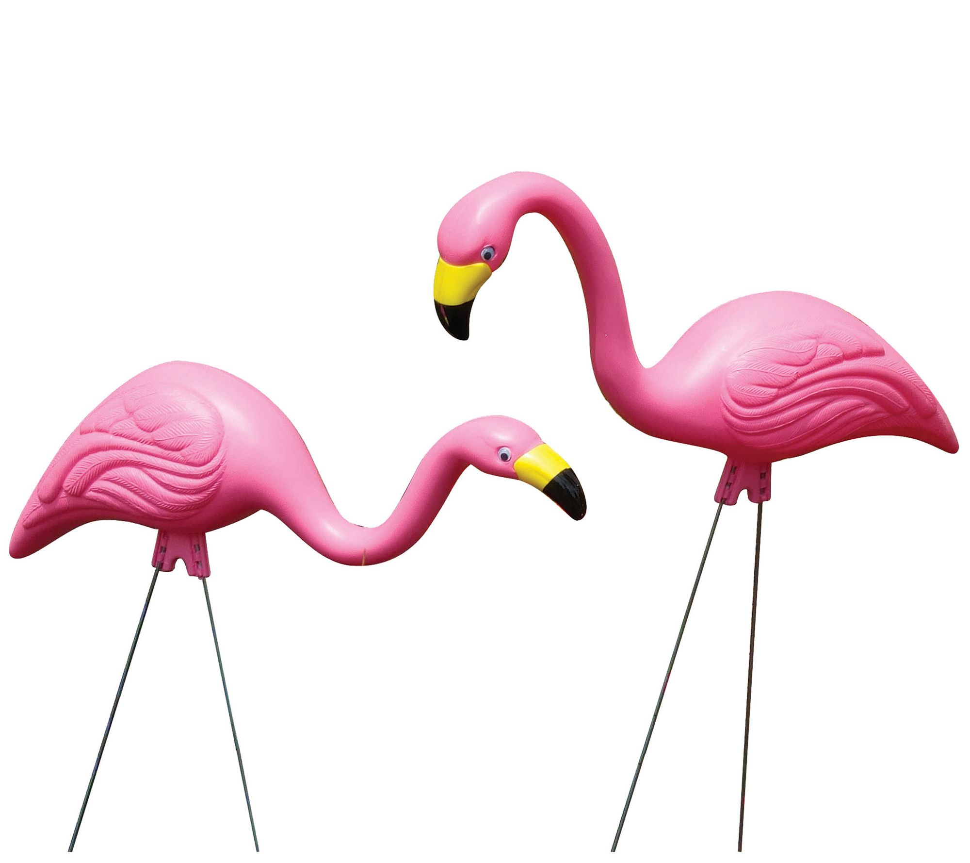 Set Of 2 Bloem Pink Flamingo 25 Garden Yard Statues Qvc Com