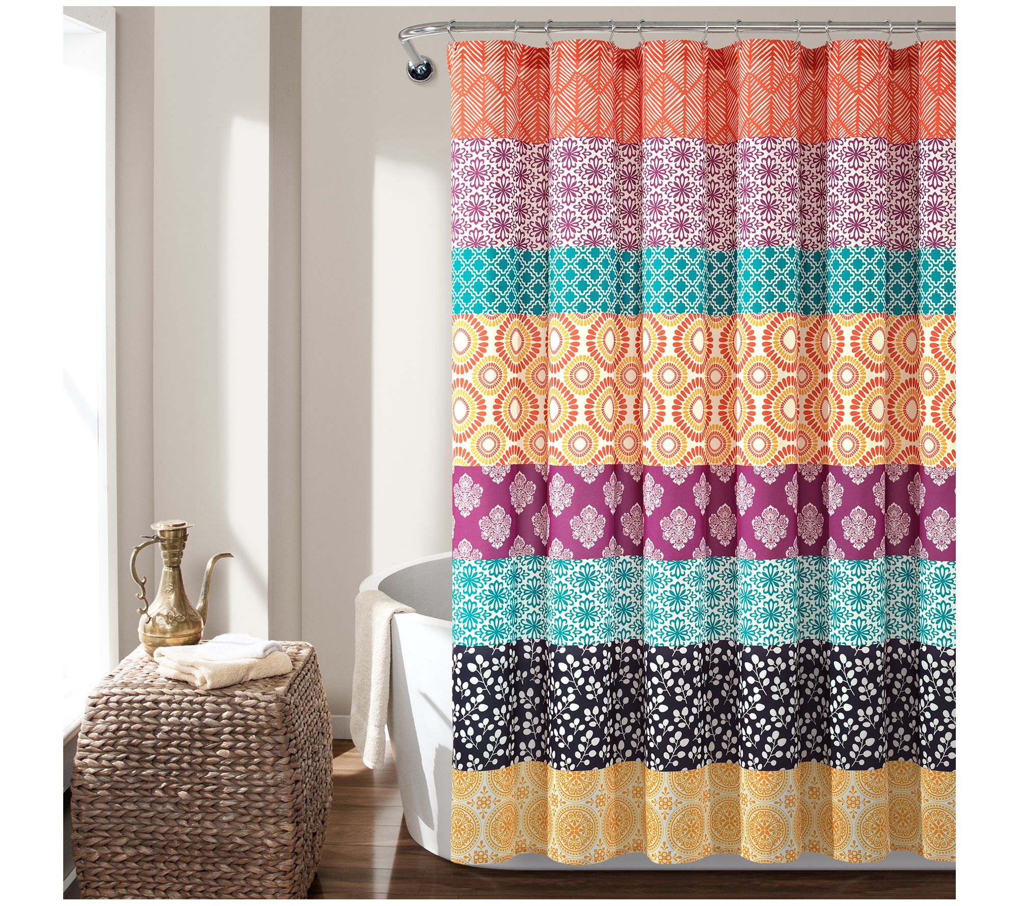Bohemian Stripe 72" x 72" Shower Curtain by Lush Decor