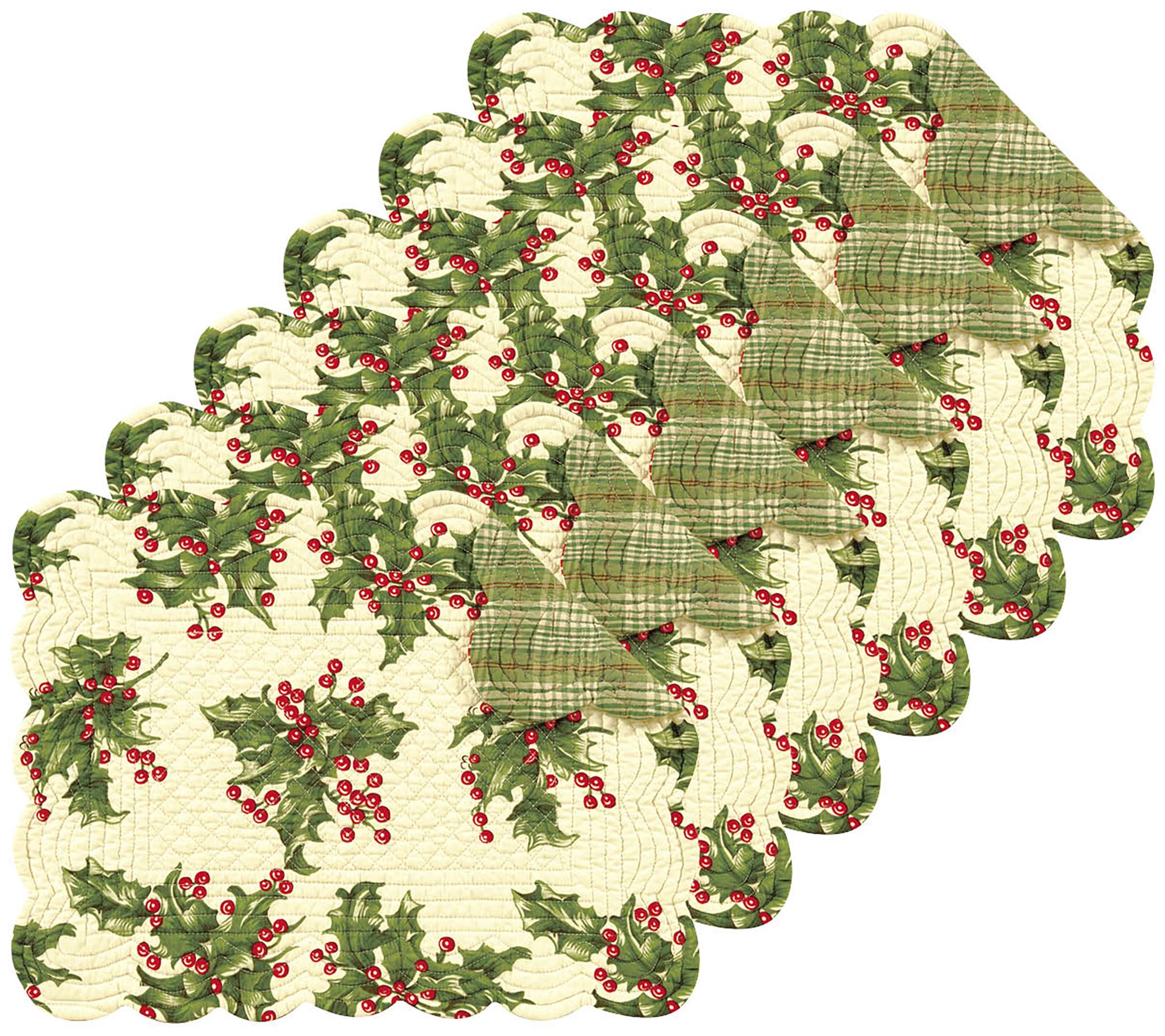 Holly Cream Set of 6 Placemats by Valerie