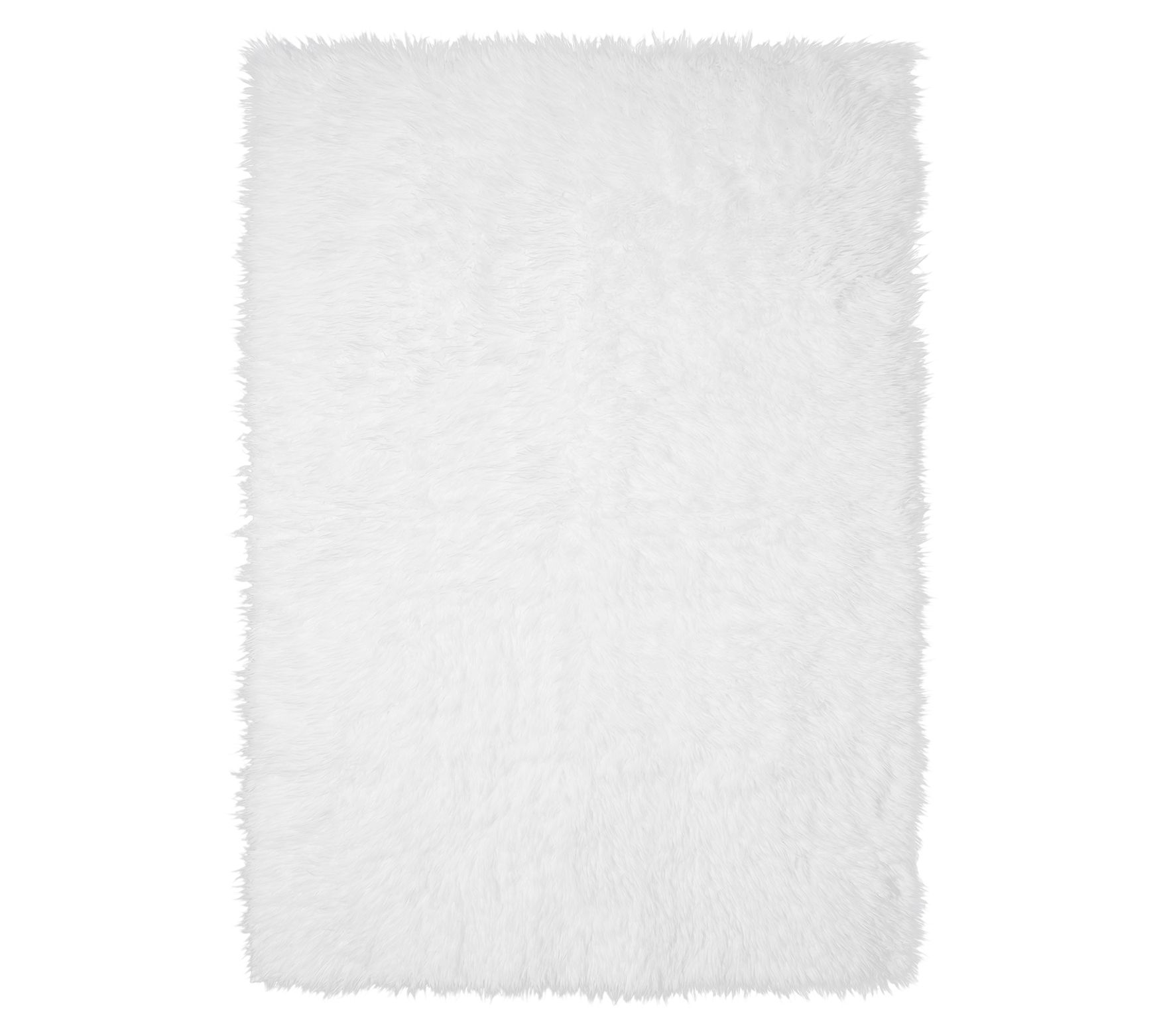 My Magic Carpet Washable Vegan White Shag Area Rug 5' x 7'