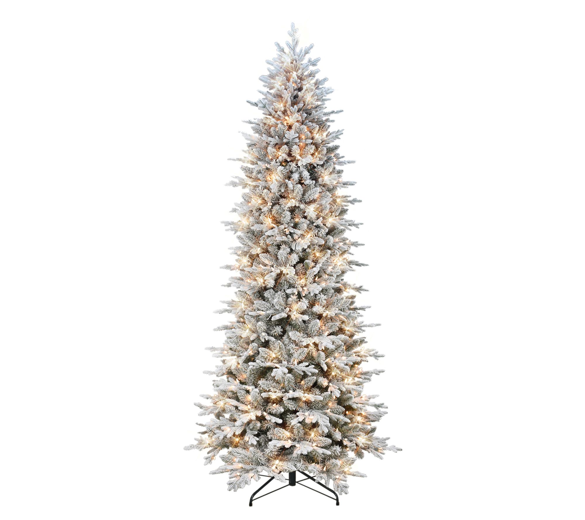 Puleo 9' Slim Flocked Northern Fir PE/PVC Tree, 600 UL