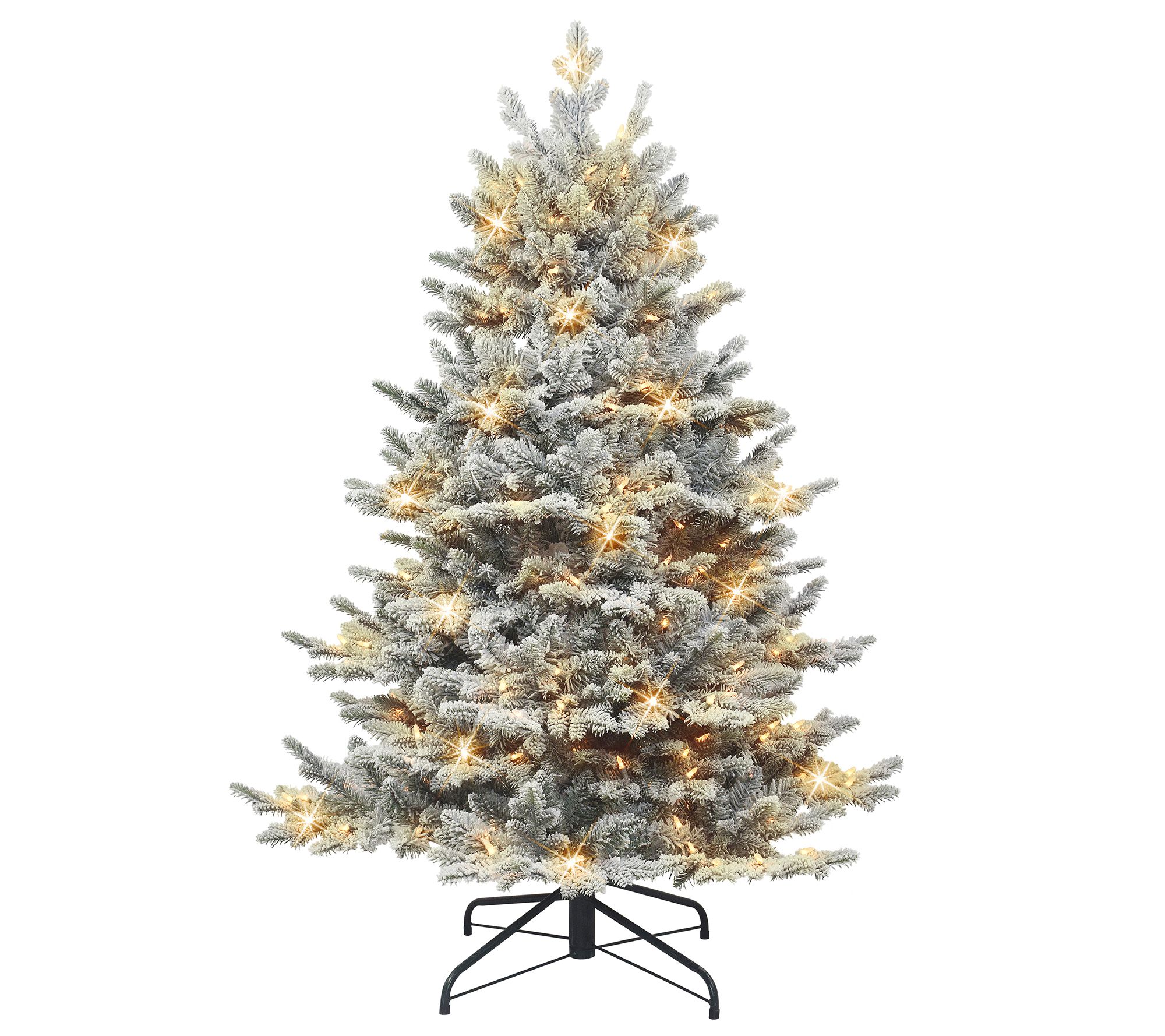 4 Foot Prelit Indoor/Outdoor Shimmering Frosted Pine Potted Tree with –  Haute Decor