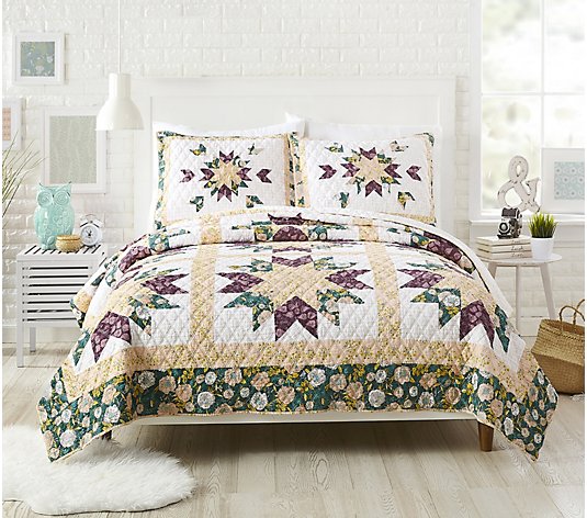Makers Collective Foraged Flora 3-Piece Full/Queen Quilt Set
