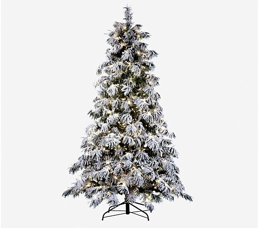 7.5'  Berkshire Snowy Christmas Tree with LED Lights