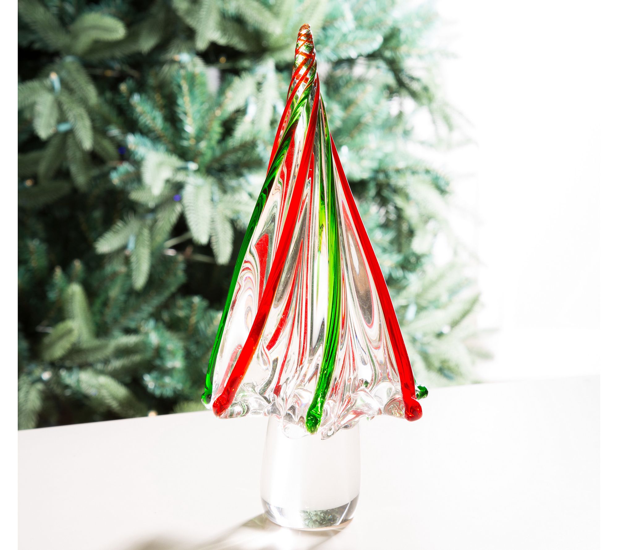 Glitzhome Glass Table Top Christmas Tree Large