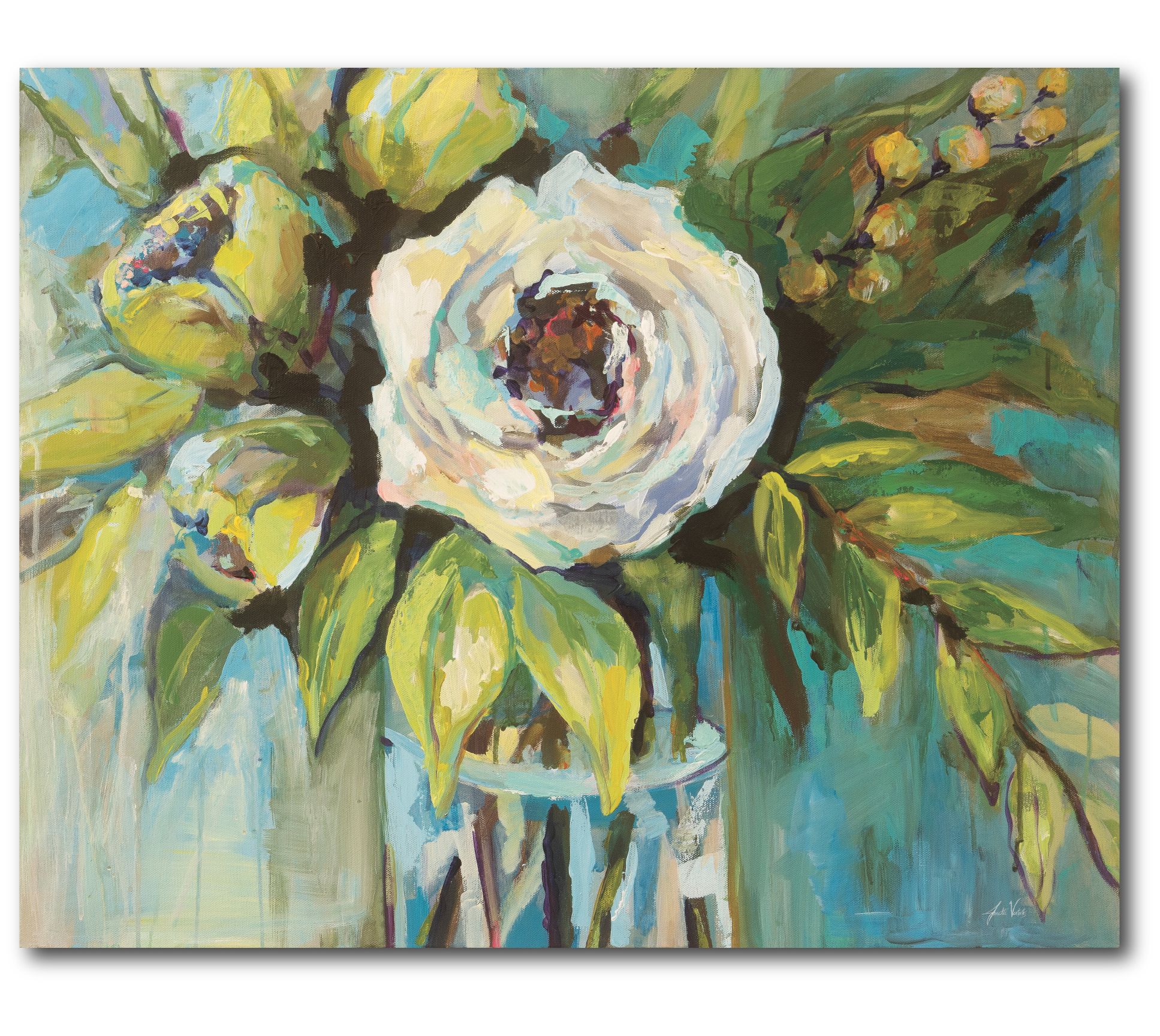 Courtside Market Aqua Solo 16x20 Canvas Wall Art