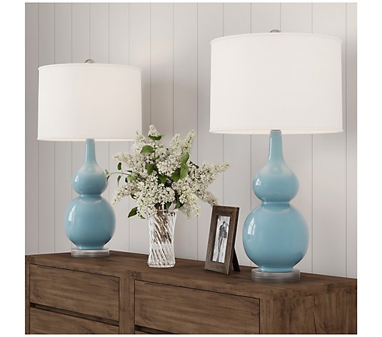 Ceramic Double Gourd Table Lamps - Set of 2 byHastings Home