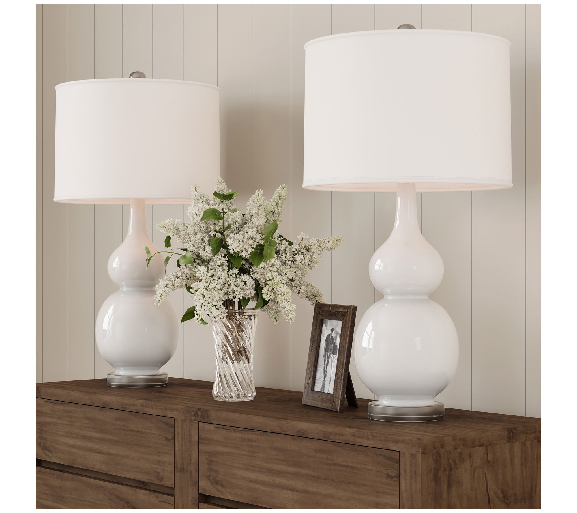 Ceramic Double Gourd Table Lamps - Set of 2 byHastings Home