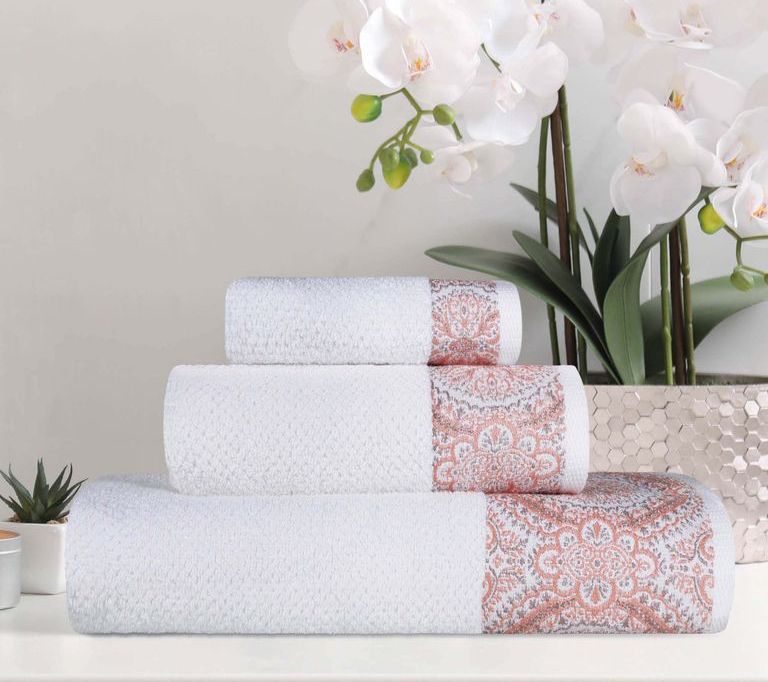Superior Medallion Turkish Cotton 3 PC JacquardTowel Set
