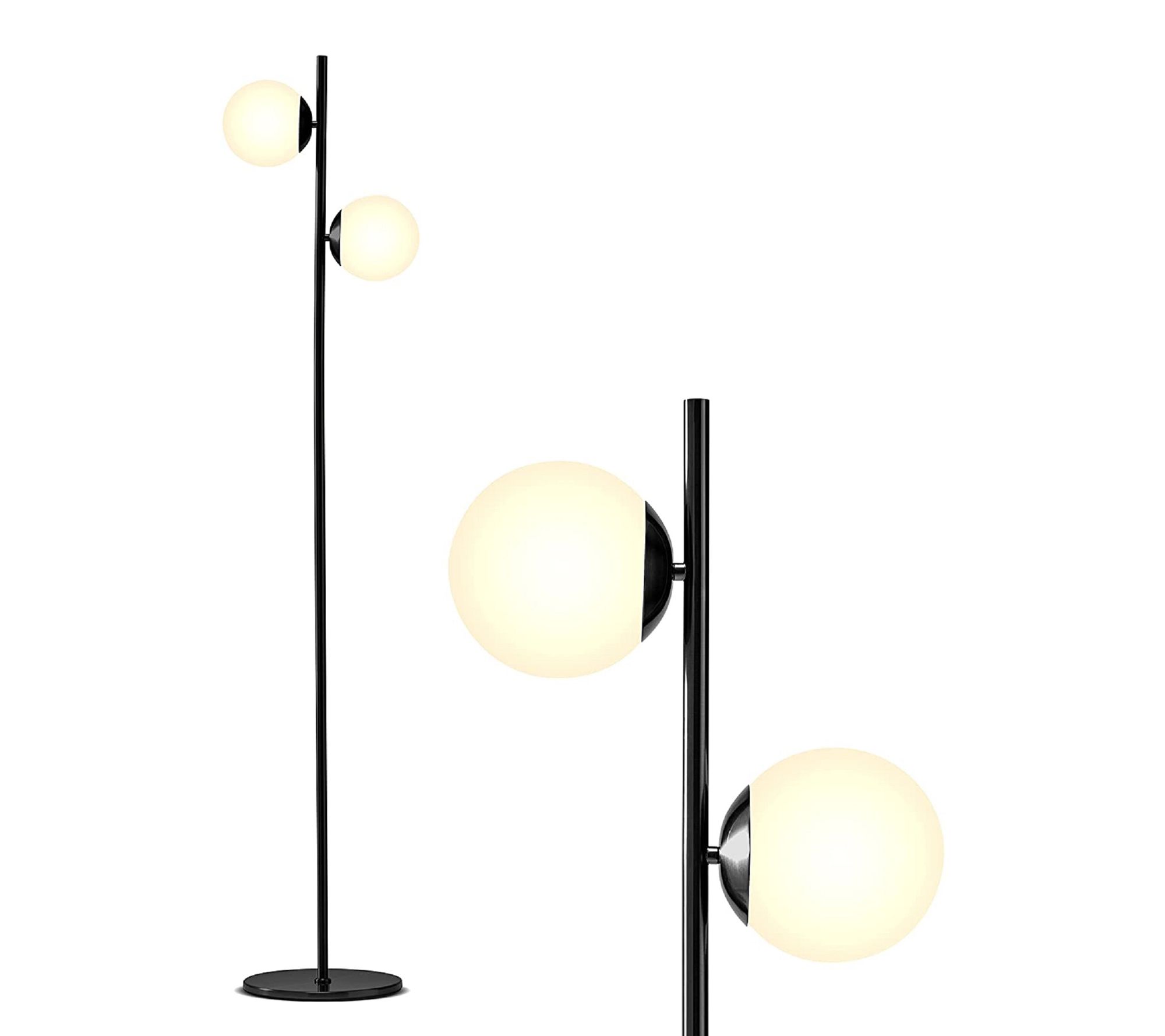 Brightech Spher e 65 in. Antiqu e Brass LED Flo or Lamp