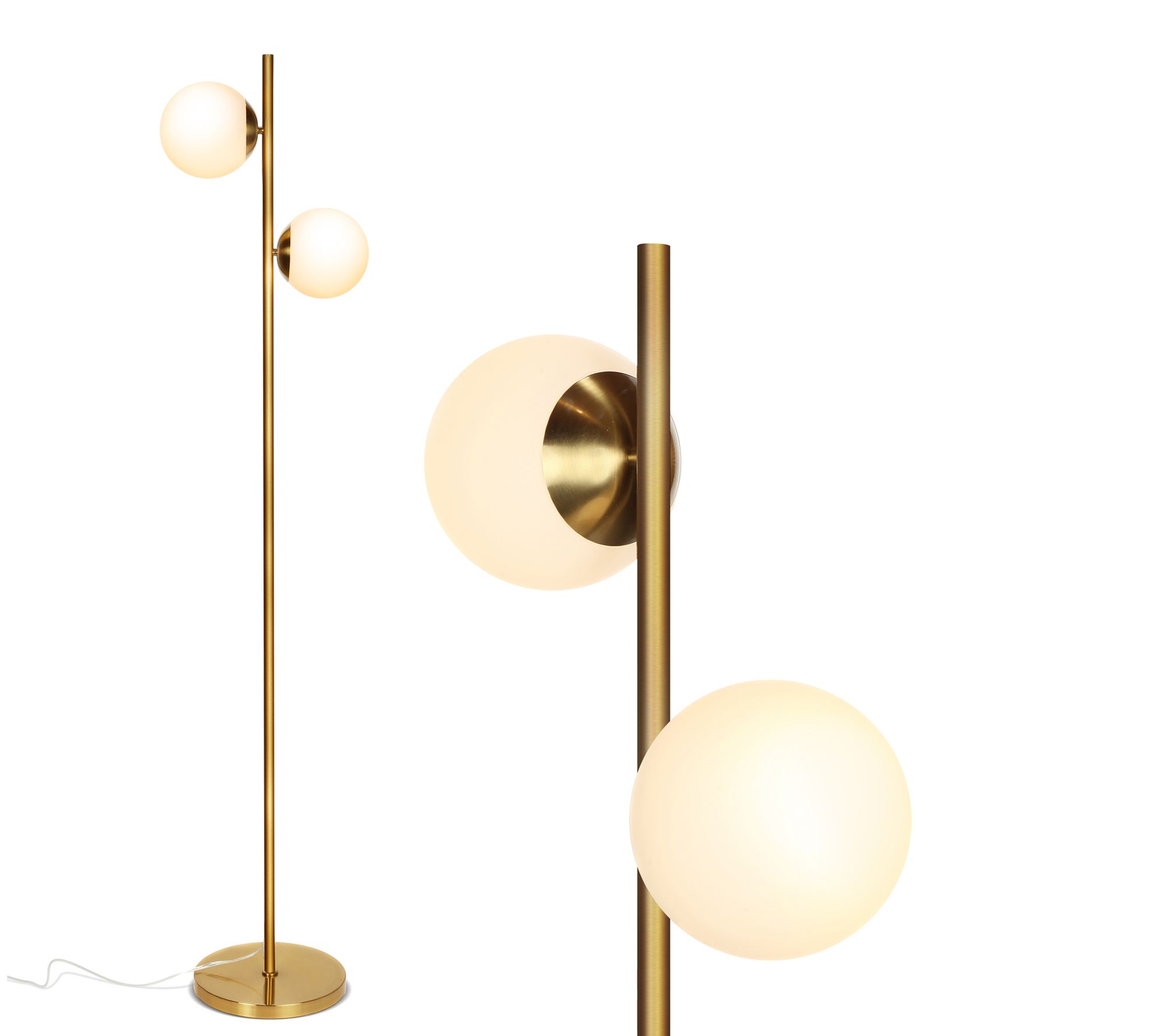 Brightech Spher e 65 in. Antiqu e Brass LED Flo or Lamp