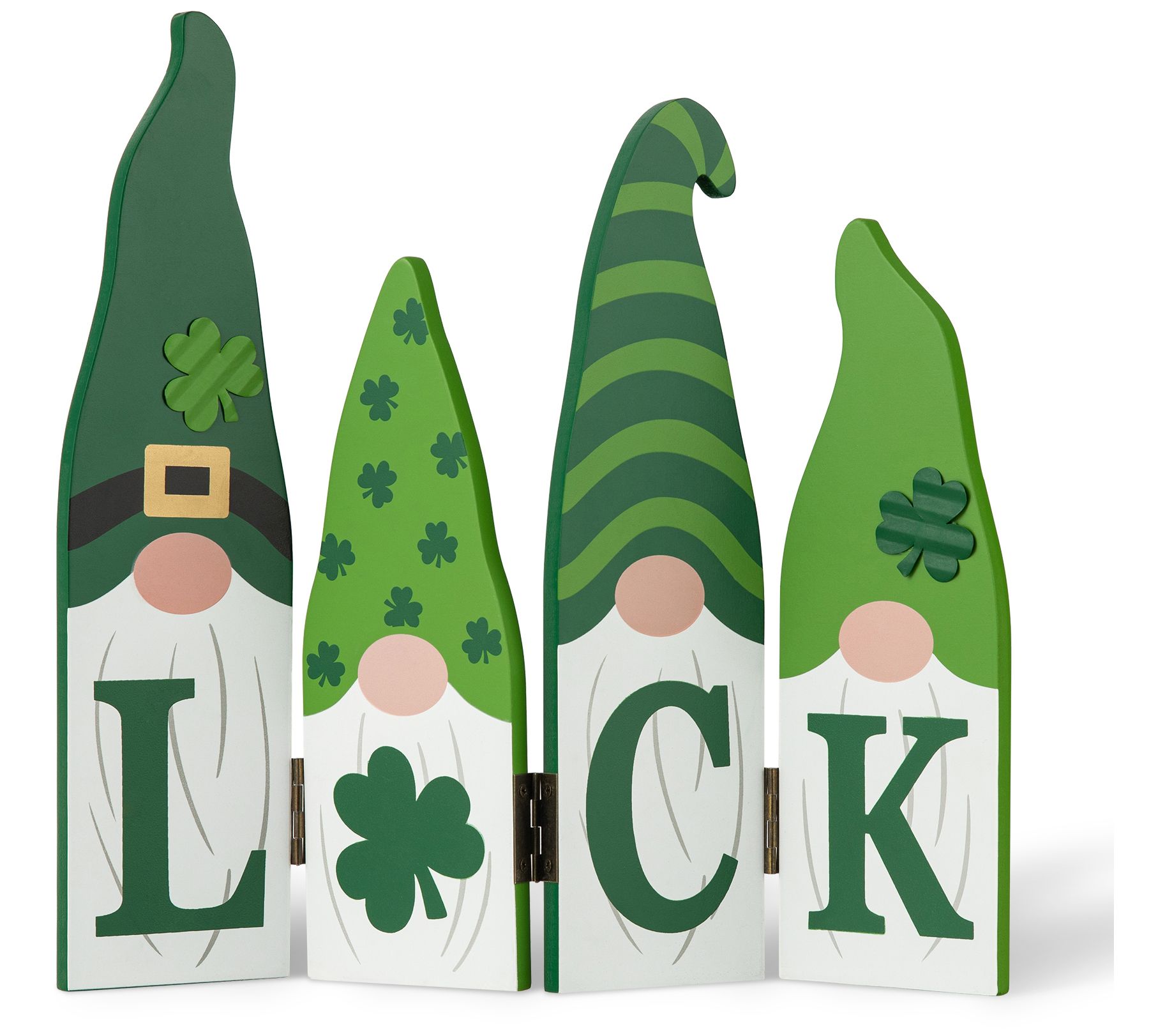 Glitzhome 12" St. Patrick's LUCK Shamrock Gnome Table Decor