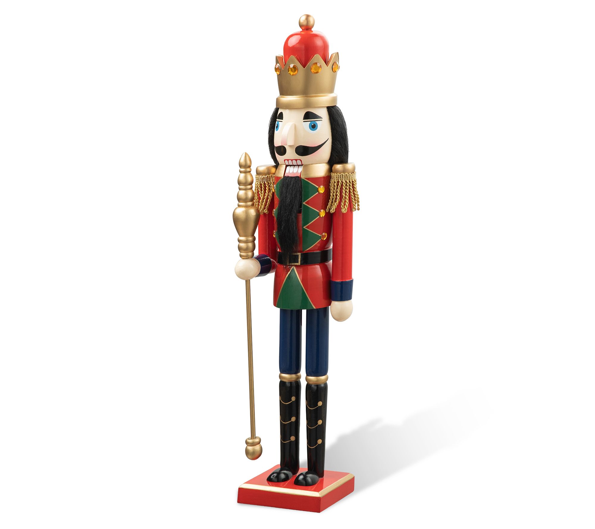 Glitzhome 24"H Wooden Christmas King Nutcracker