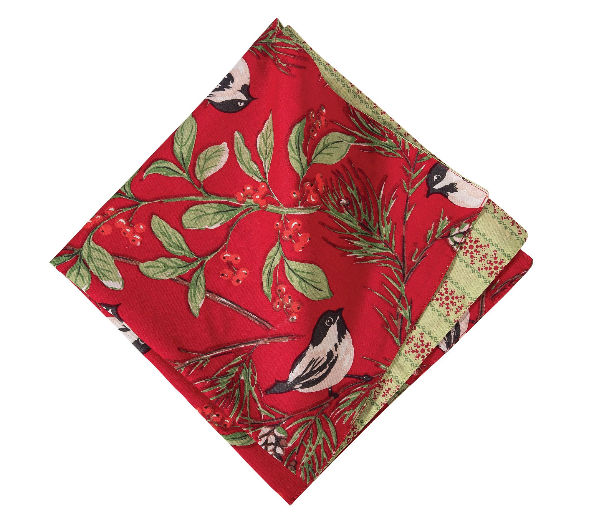 Chickadee Red Napkin Set of 6 by Valerie