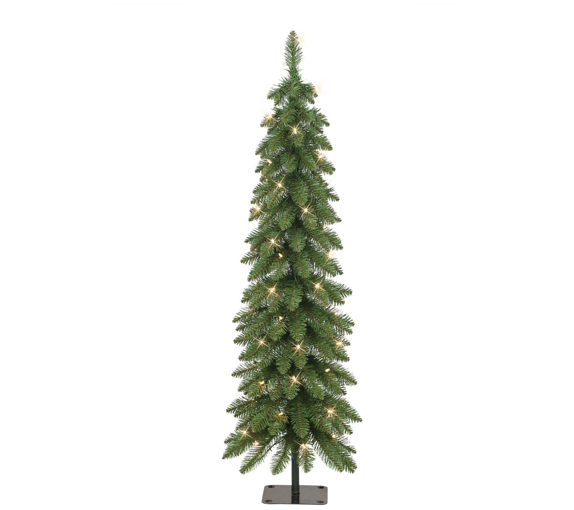 Puleo 4' Pre-Lit Artificial Alpine Pencil Tree