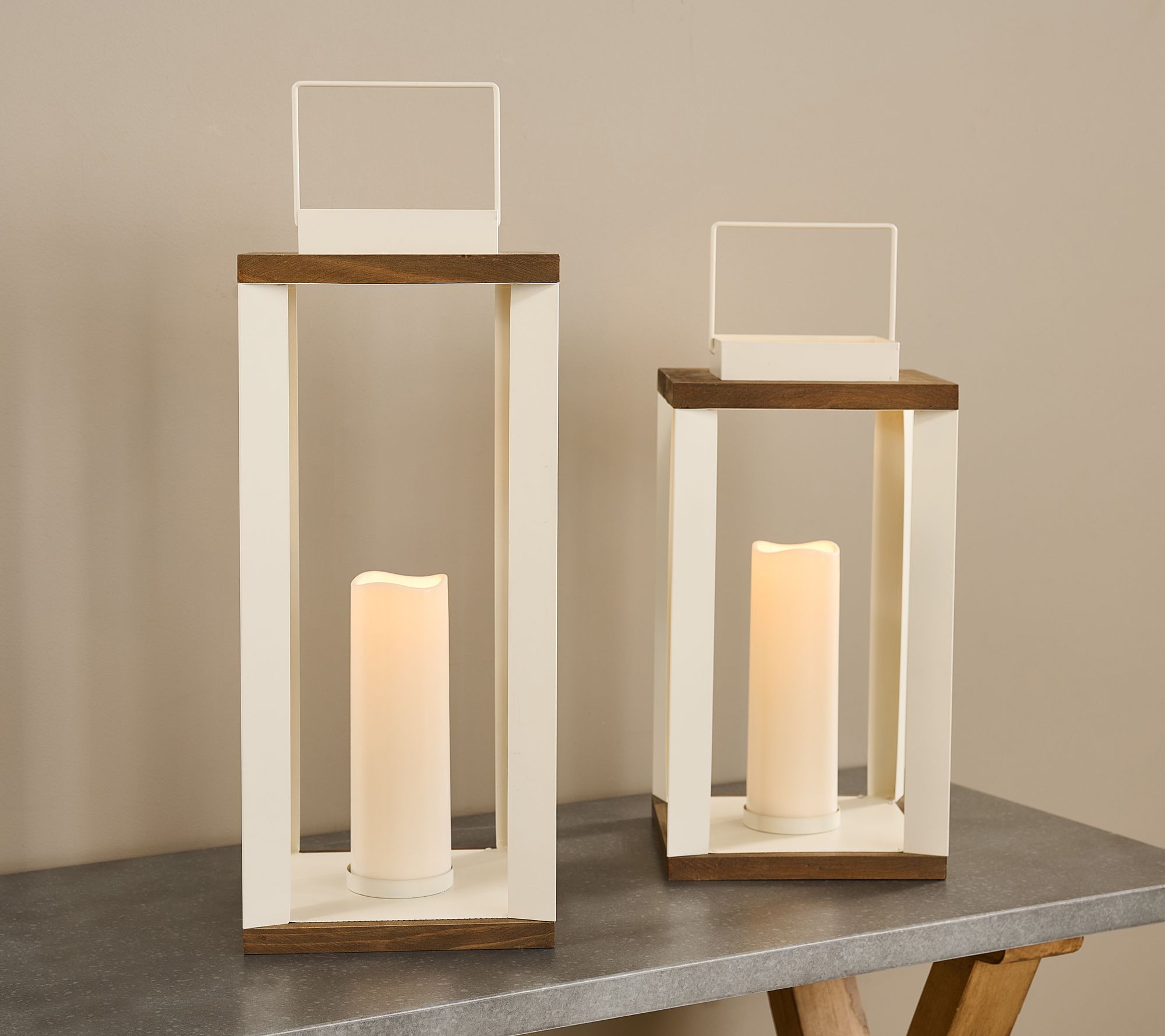 Home Reflections Indoor/Outdoor Flameless S/2 Lanterns