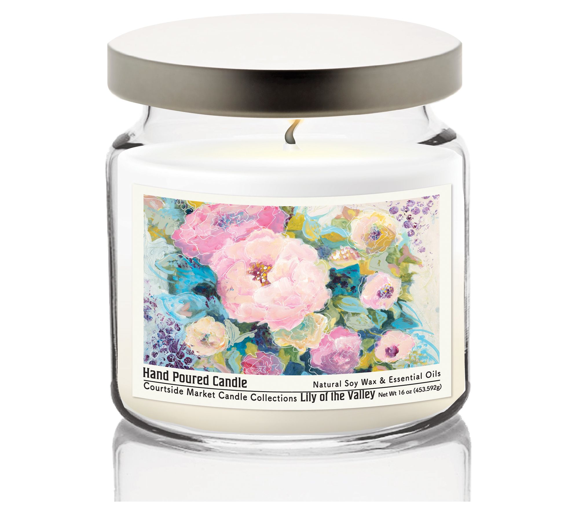 Courtside Market Fresh Florals Candle Glass Jar16 oz