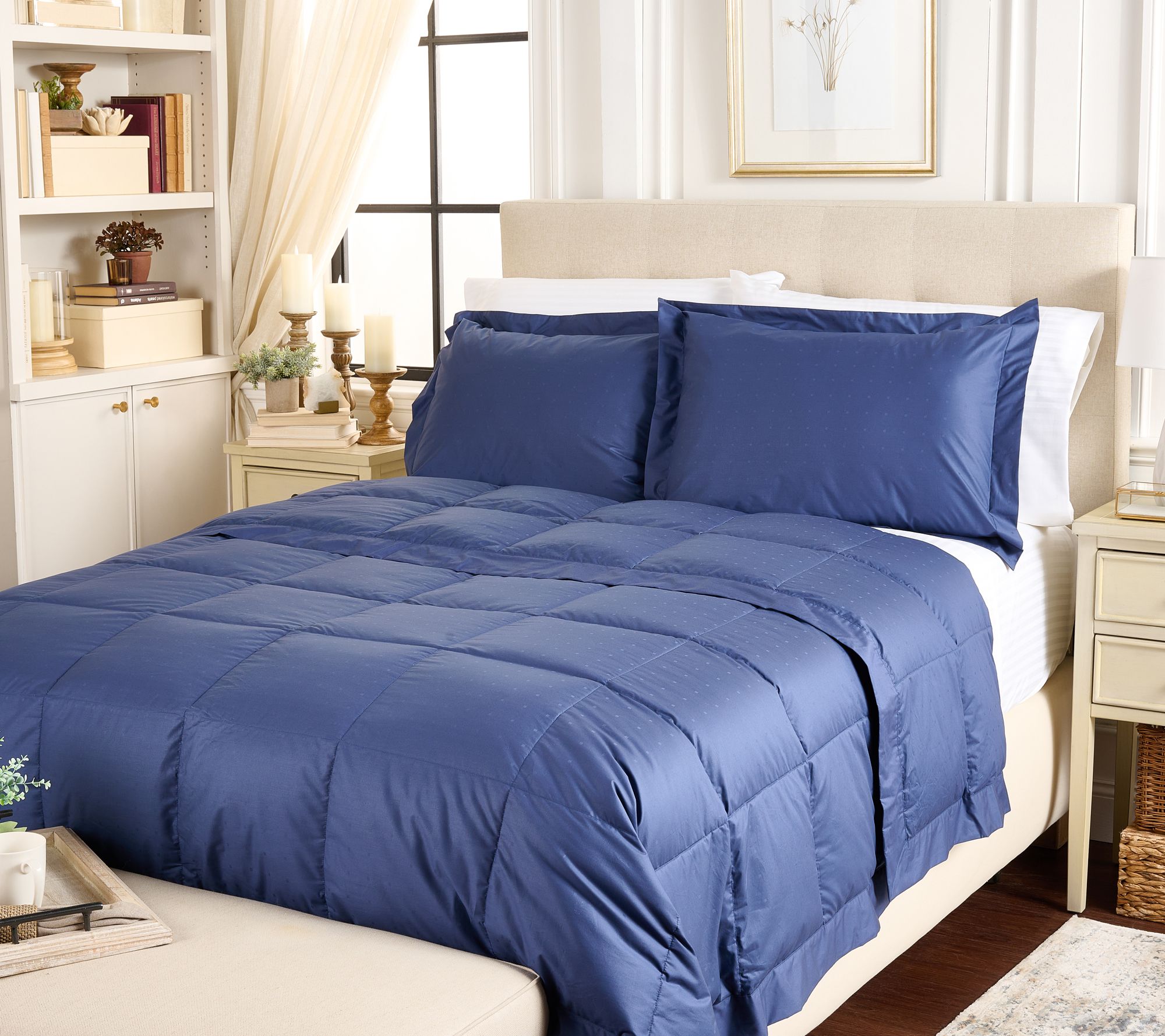 Northern Nights Shadow Dot Cotton 650FP Down Blanket Set - Queen
