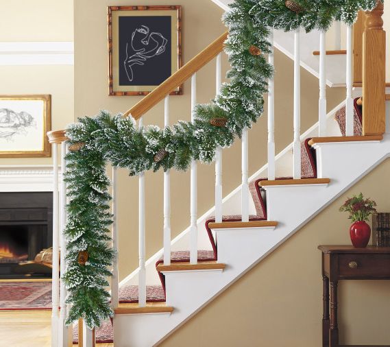 Puleo International 9ft x 10in Snowy ArtificialGarland